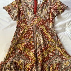 PAPER HEARTS RUST FLORAL DRESS